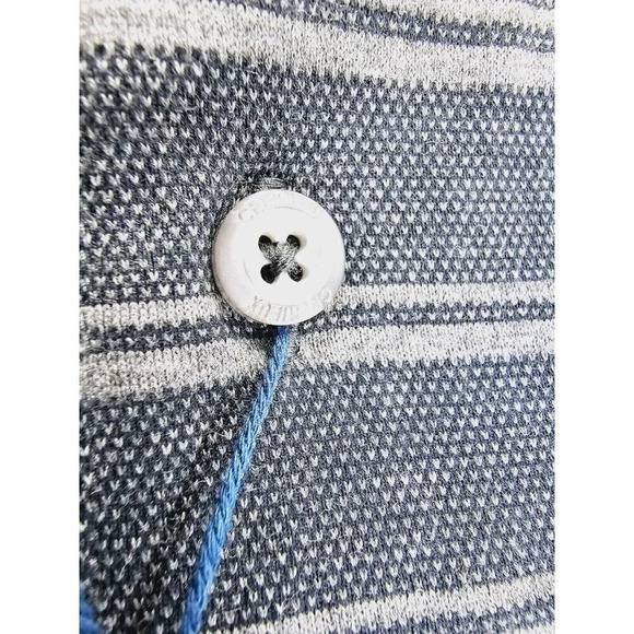 Cremieux Collection Size 2XL Men's Gray Stripe Long Sleeve Cotton Polo NWT - Picture 6 of 11